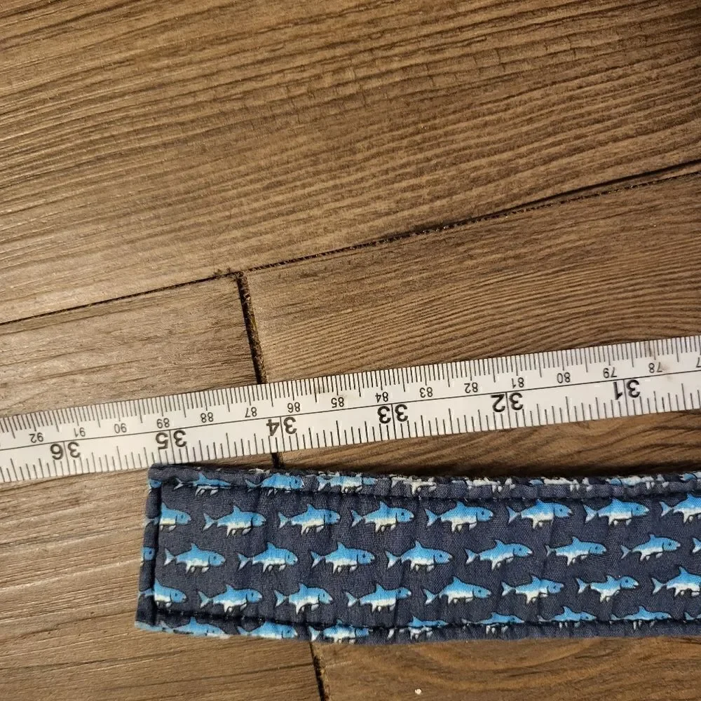 Vineyard Vines Cotton D-ring belt Webbing under iconic Whale Pattern